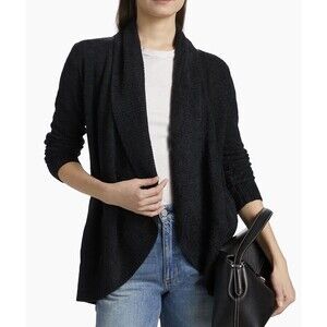 Barefoot Dreams Cozychic Lite Bamboo Knit Cardigan Black Size XS/S 436